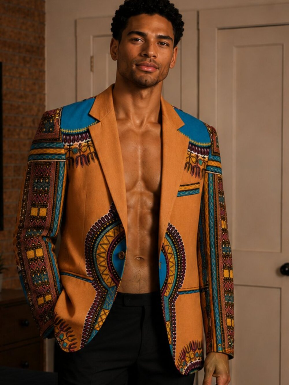 African Print Blazer Jacket